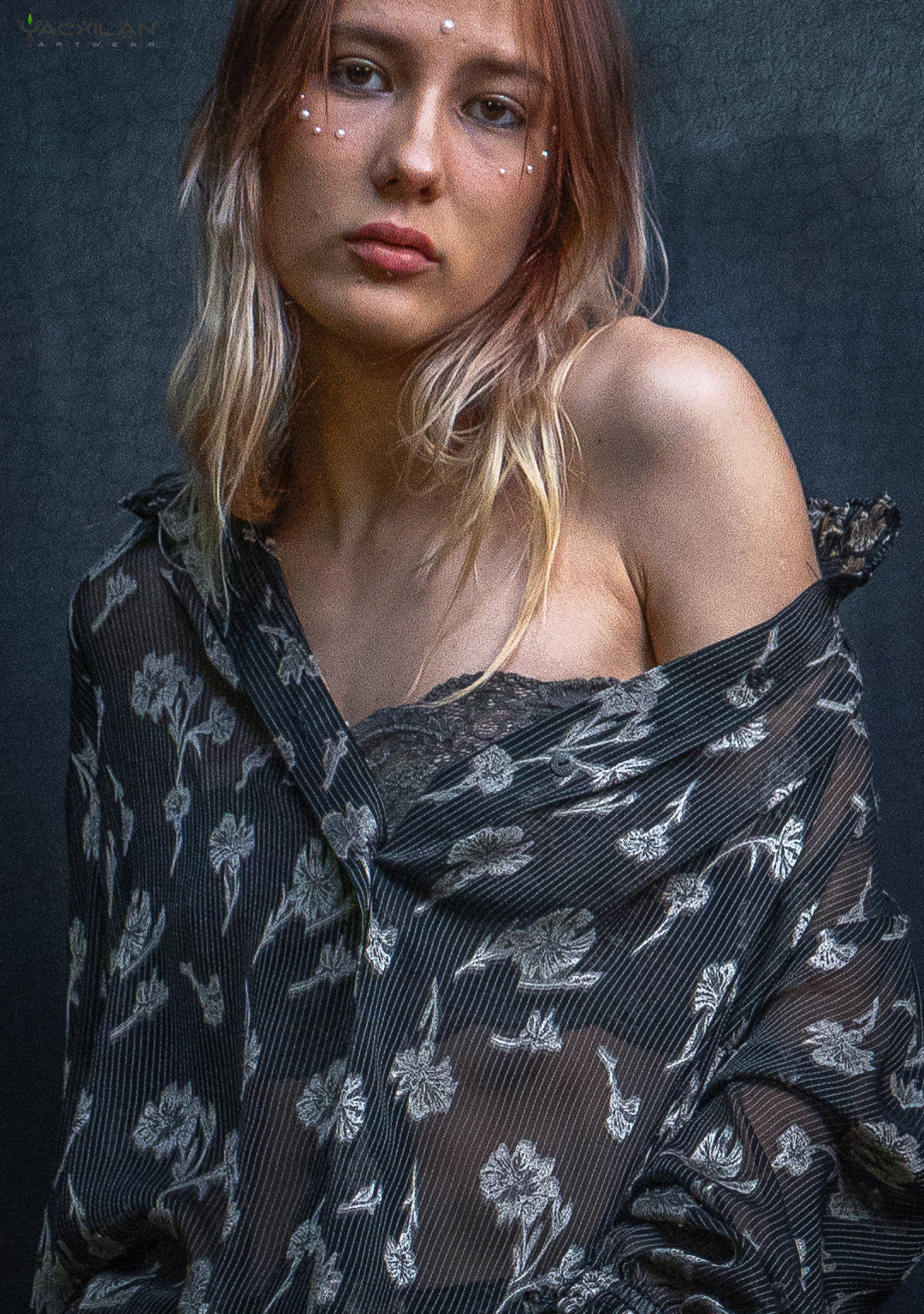 Shirt Woman Longsleeve FRUFRU / Japanese Uragiri - Strippes FLOWER